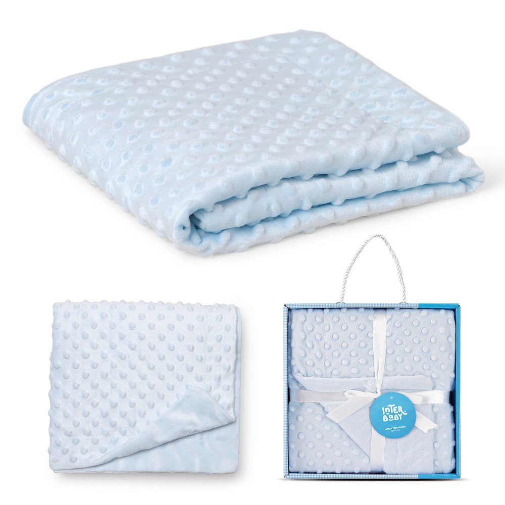 BUBBEL DEKEN - 80 X 110 - KORAAL FLECCE - BLAUW
