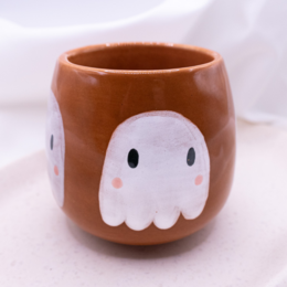 Tazza fantasma dipinta a mano Halloween - Tazza da caffè autunnale