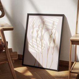 This Nordic-inspired floral poster features an elegant botanical wall art design with a rattail fescue motif. The poster is available in A4 and 30x40cm sizes, making it a versatile choice for home decor.