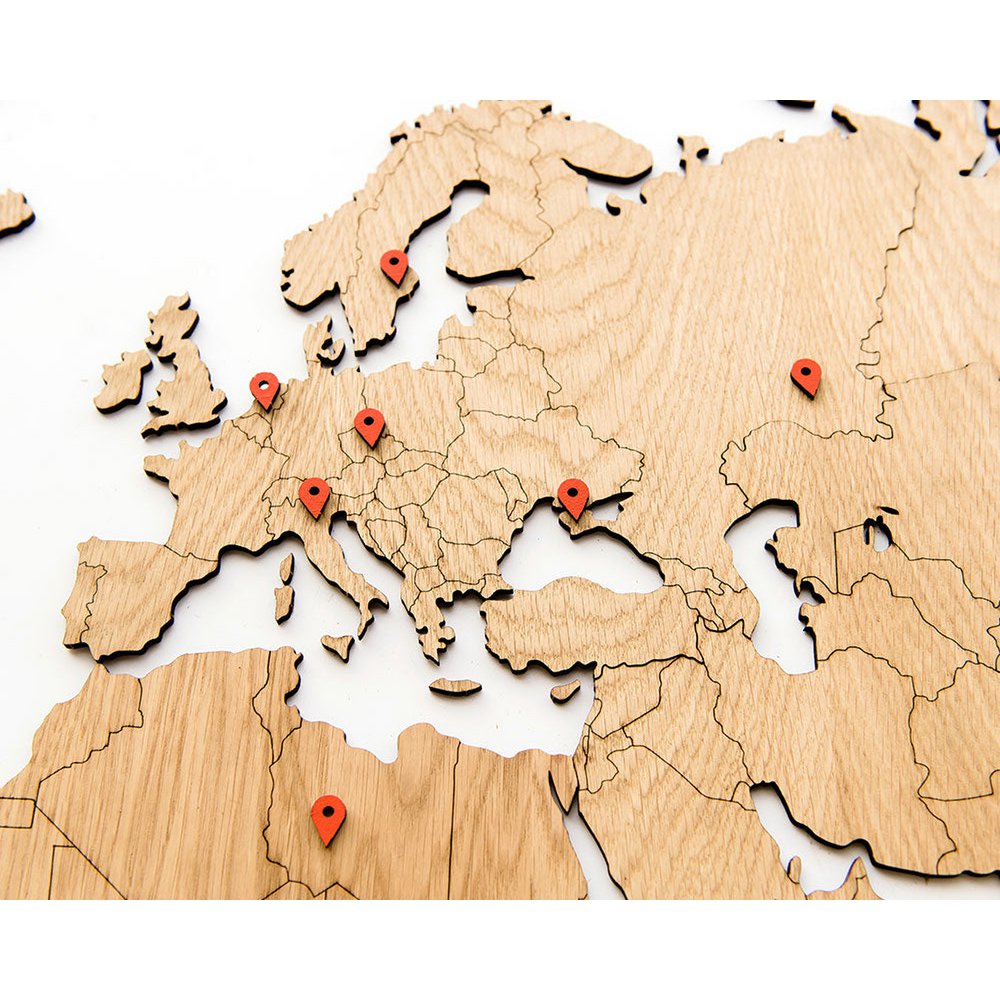 Mappa del mondo in legno - Fai da te - 3 tipi di legno