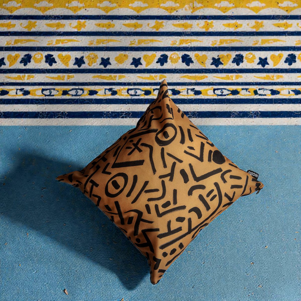 Housse de coussin extérieur jaune moutarde - 40 x 40 - Design by Willis