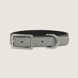 Vegan Leather Collar Bo - Grey