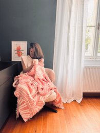 CALMA muslin blanket - coral - 2.20 x 2.30 m