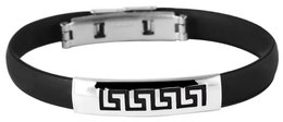Accent bangle made of rubber and stainless steel in black