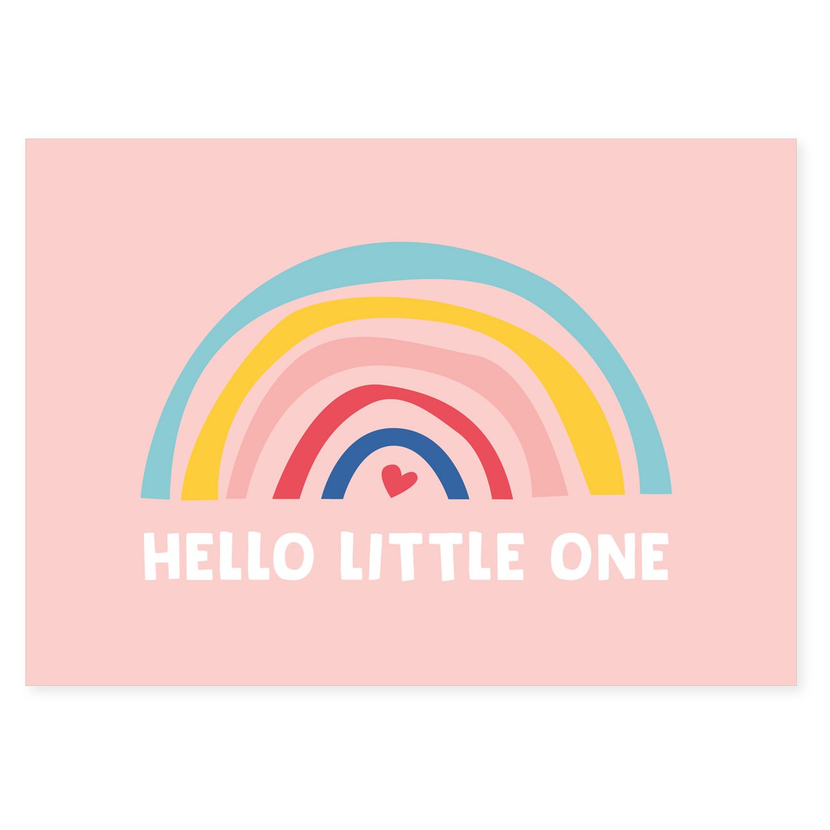 Postal "Hola Little One" (rosa) Hecho de papel reciclado