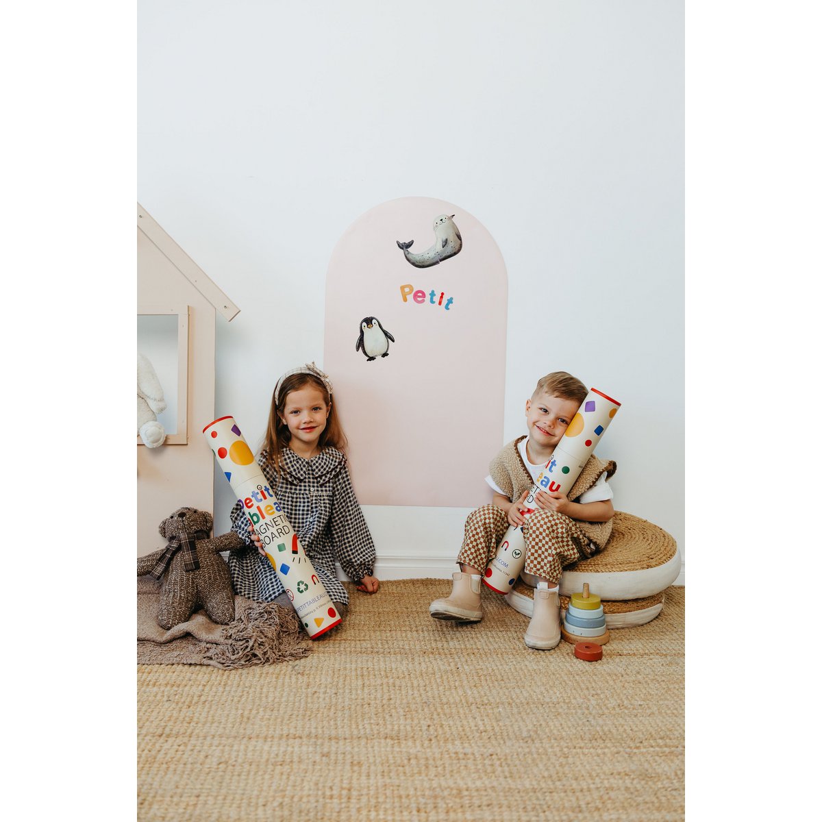 Tableau magnétique pour enfants - Arche - Rose clair