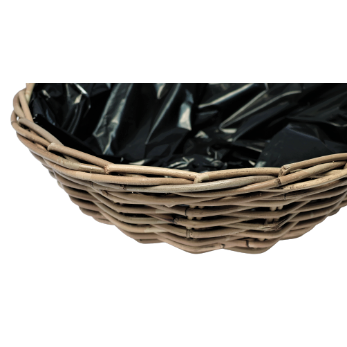 Cesto rotondo per piante Rozen con rivestimento in plastica