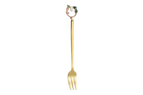 Goldener Kaninchendessert Gabel 14 cm Set von 6 Teilen Isabelle Rose