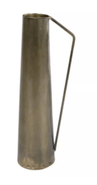  A tall, cylindrical metal vase with a simple, minimalist design. The vase has a smooth, metallic finish in a dark, earthy tone, likely made of steel or a similar durable metal material.