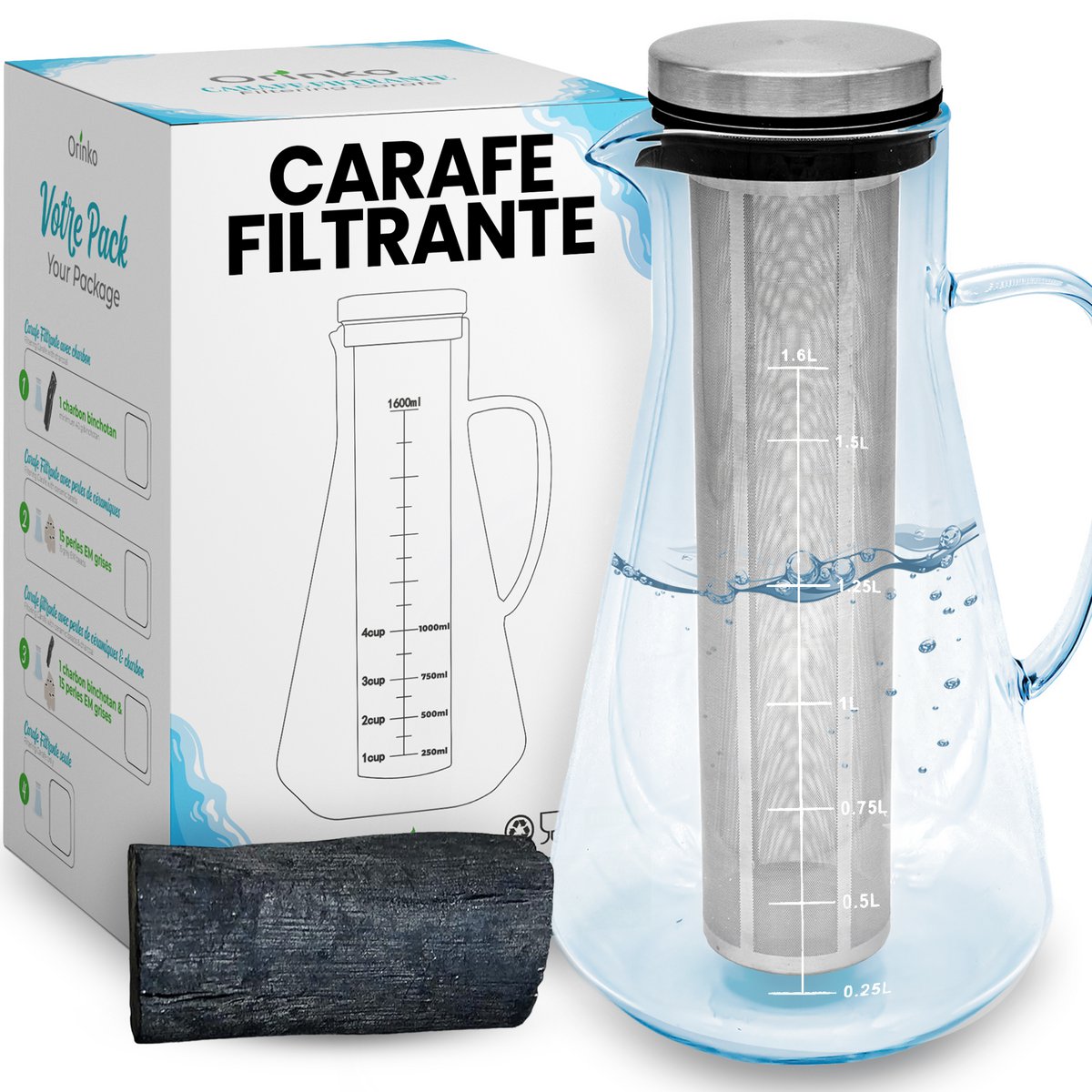 Vandoprensning Kit: Carafe + Kishu Active Coal