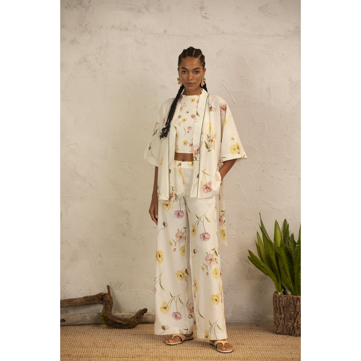 Short Kimono Dancing Poppies