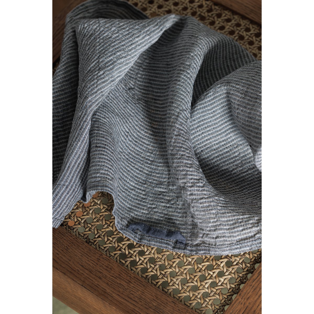 Theedoek (theedoek) / Denim strepen, 100% linnen