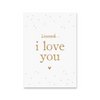 Kaart I love you | Goudfolie