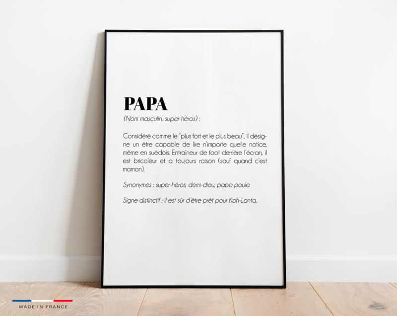 Plakat definicji taty