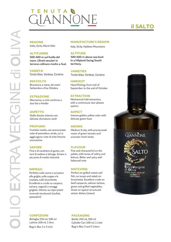 ITALIA | SICILIA | Extra Virgin Olive Oil - il SALTO | 100 ml