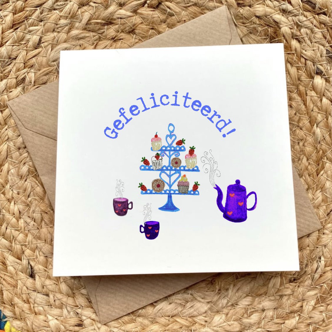 Karte Herzlichen Glückwunsch High Tea