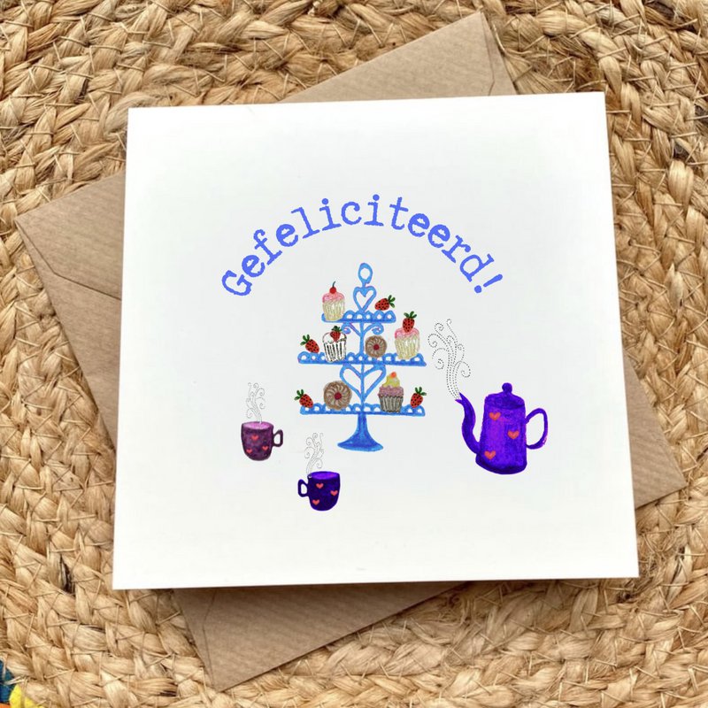 Karte Herzlichen Glückwunsch High Tea