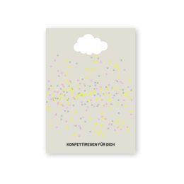 Postkort - konfetti regn for dig