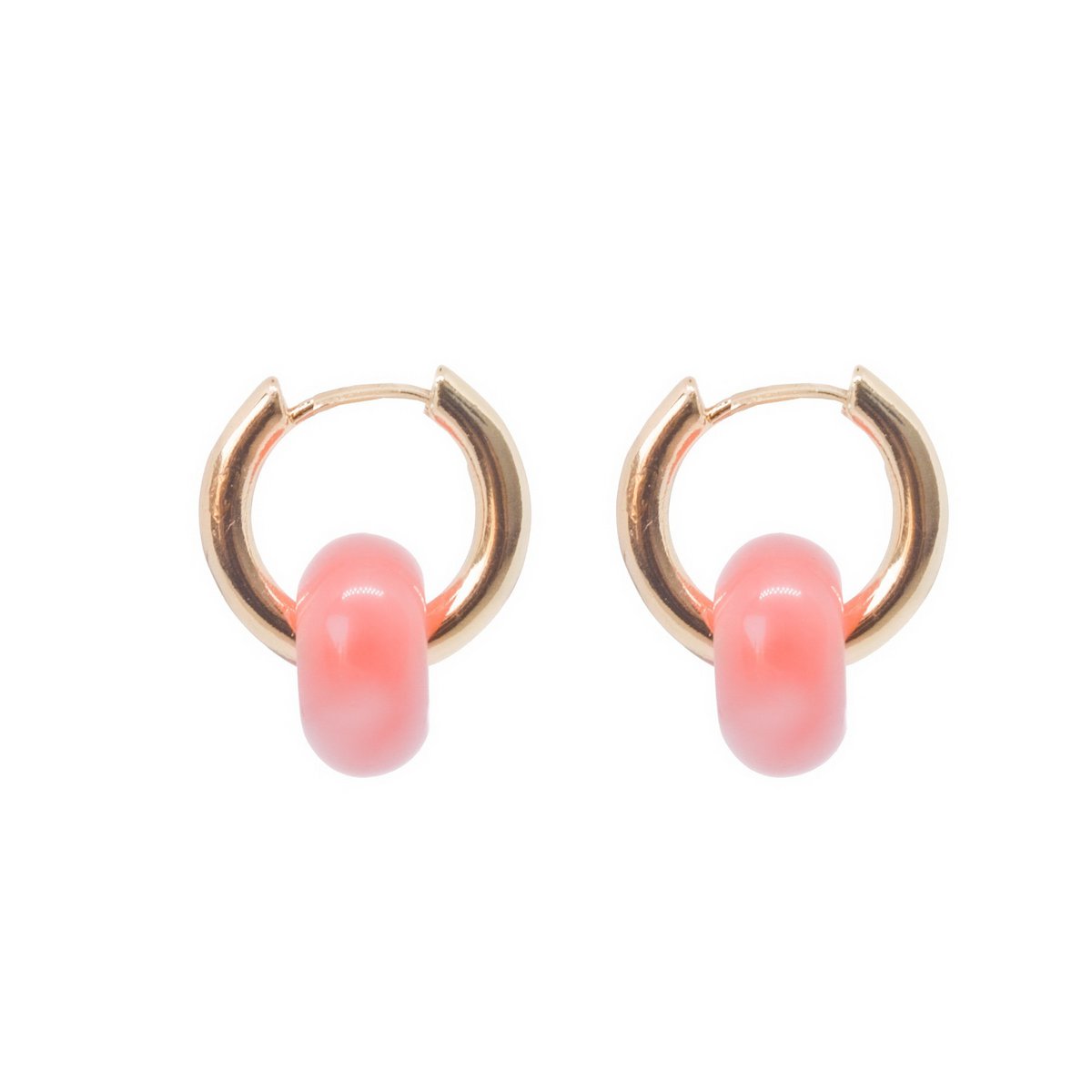 Round rose quartz earrings