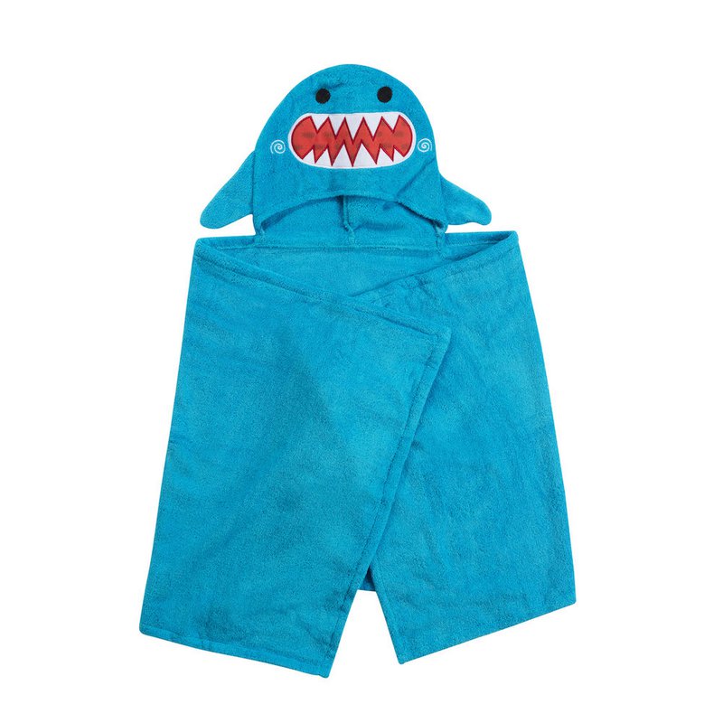 Zoocchini børnehåndklæde med hætte - Sherman the Shark