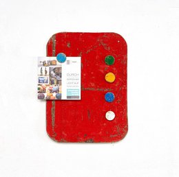 Magnetic board made from recycled oil drums with 5 colorful magnets