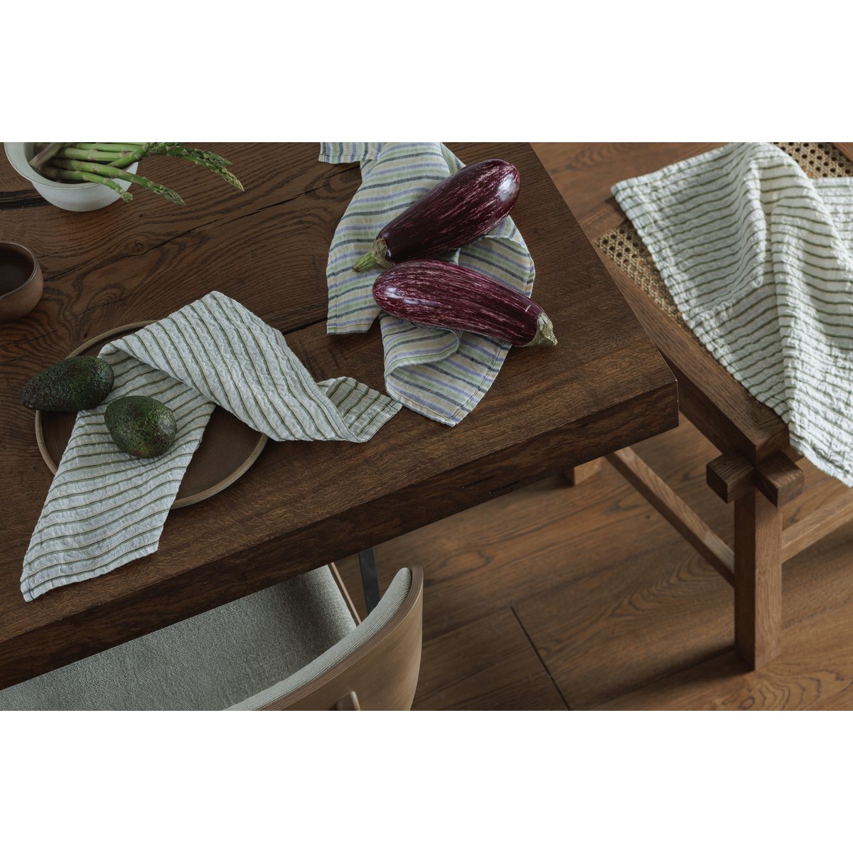 Servetten Lila strepen (set van 2 stuks) / 100% linnen