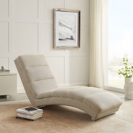 Chaise longue structured fabric beige