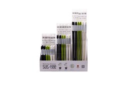 "SUStee gardening tool starter pack with green and black stakes, multiple sizes, organized display packaging"