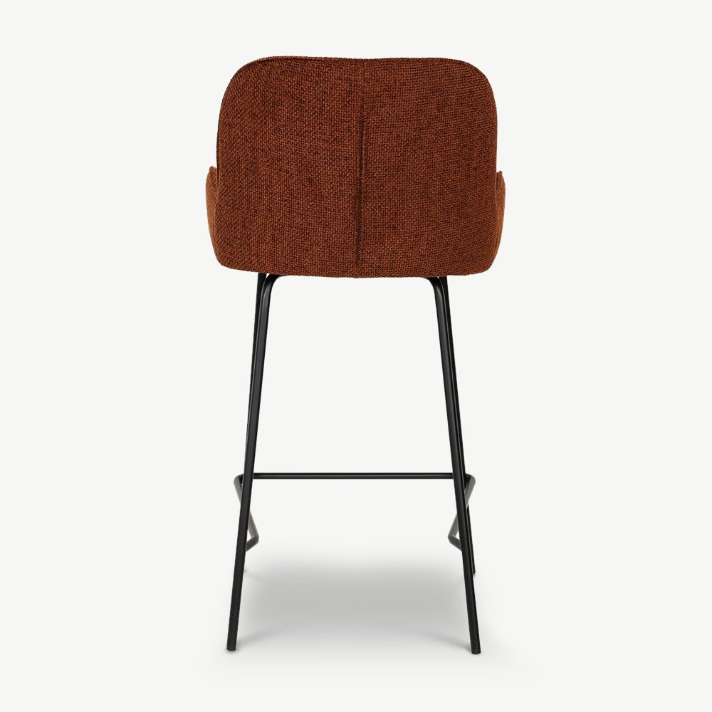 Baldo Fabric Bar Stool, Rust