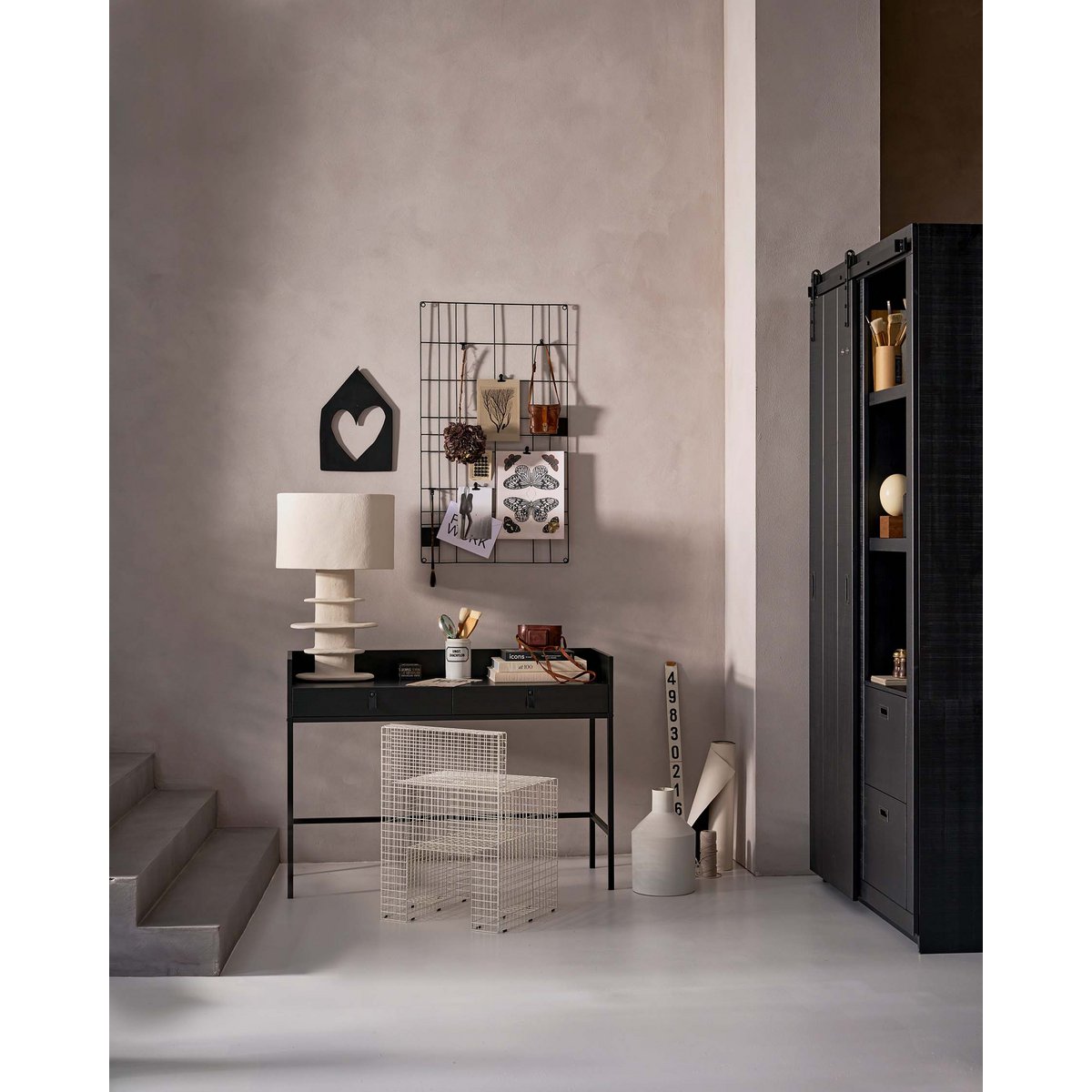 Wall Ornament House Black 41.5x29cm