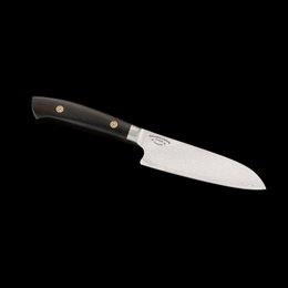 KATAHIRO KUBOTA Sense 5 inch Santokumesser aus Damast und Ebenholzgriff