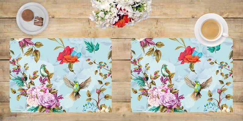 Colorful bird paradise | Place mats made of premium vinyl 44 x 32 cm - 4 pieces