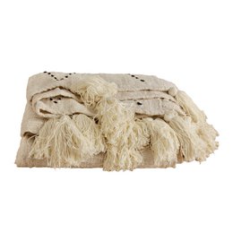 Dünne Leinen-Pom-Pom-Decke 200 x 140