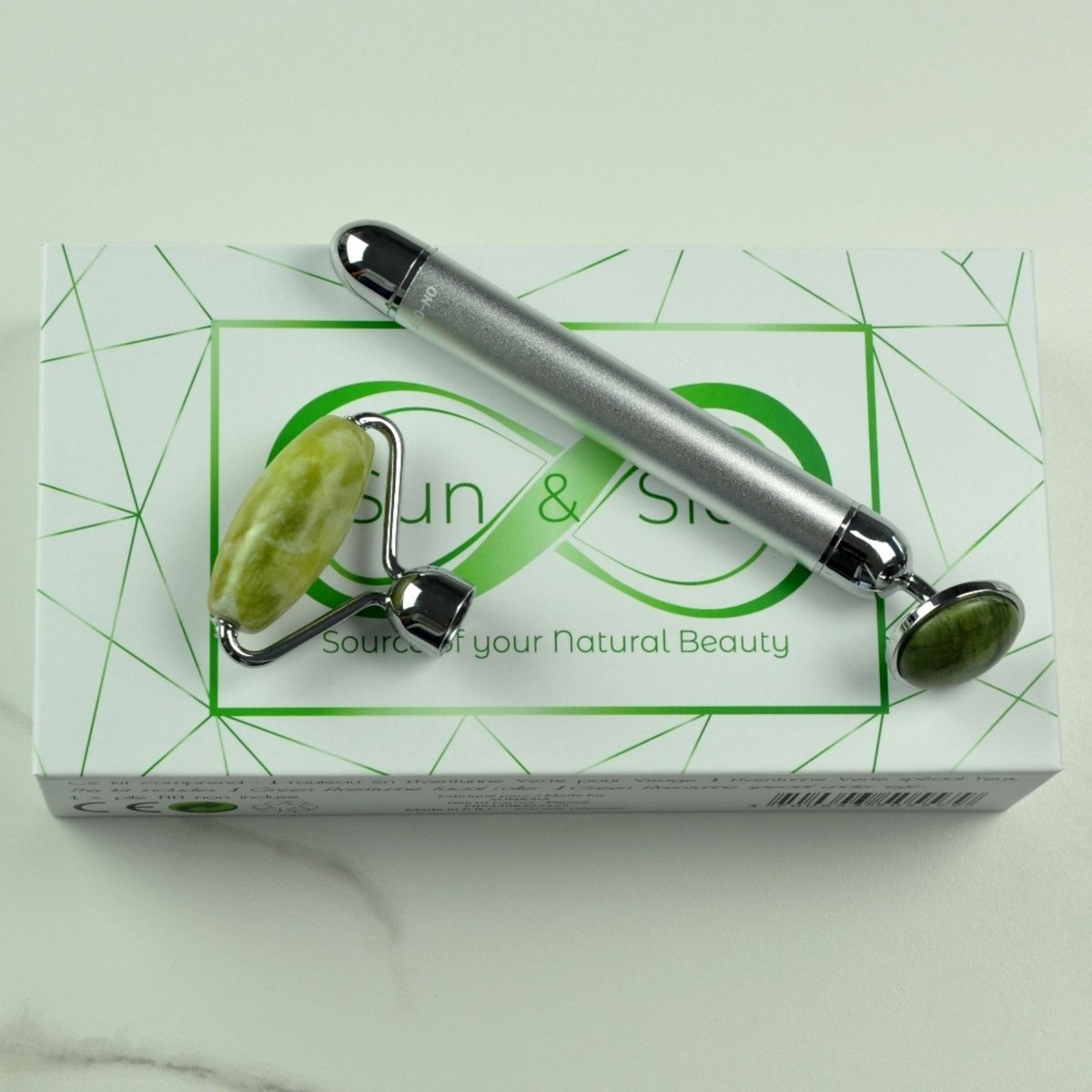 Rodillo Facial Eléctrico – Aventurina – Ritual de Belleza Lifting Facial – Rodillo de Masaje