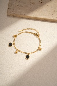 Steel clover charms bracelet