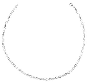 925/- Real silver necklace "Stina", Infinity, matt/polished, 925/rhodium plated