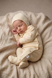 Woolen Box Suit / Crawler - Merino Wool - Natural