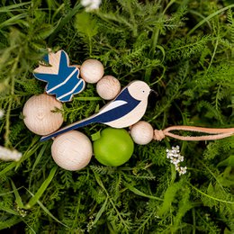 Teether with a long-tailed tit
