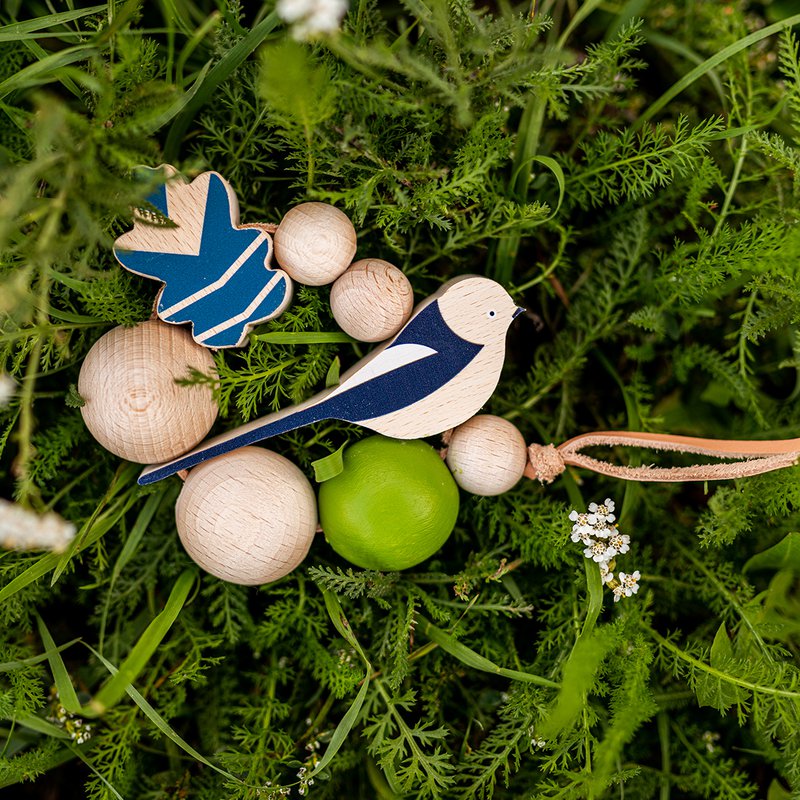 Teether with a long-tailed tit