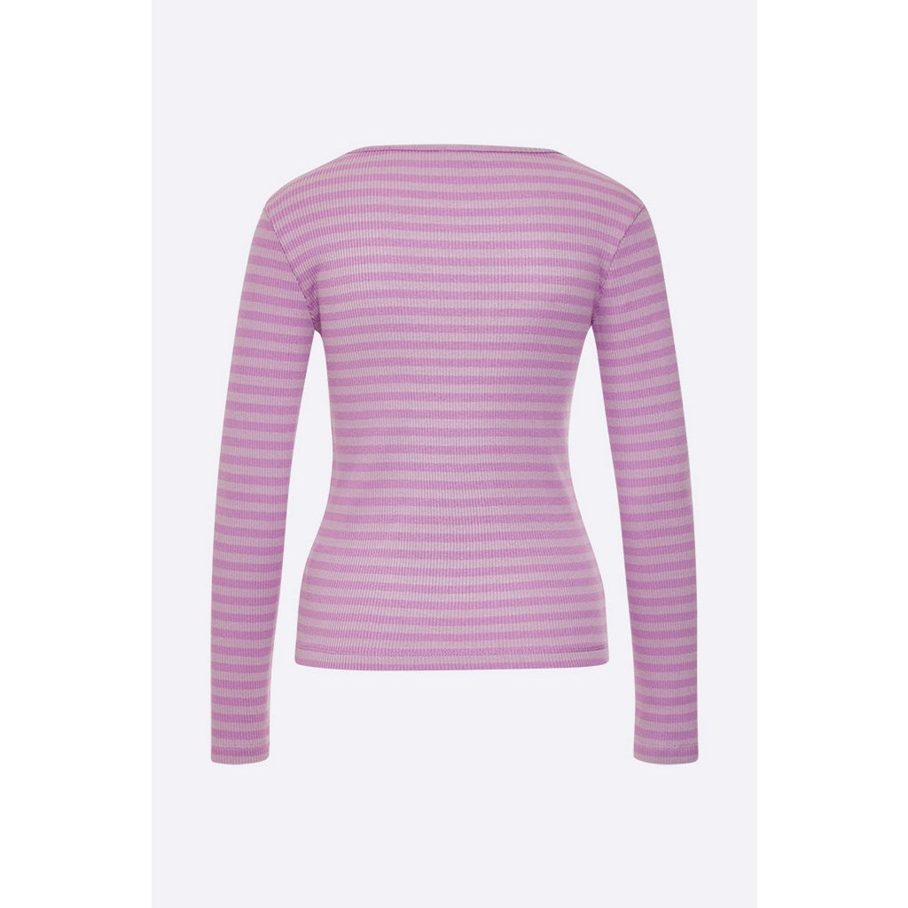 Tammo longsleeve in light purple / purple striped ribbed jersey for women