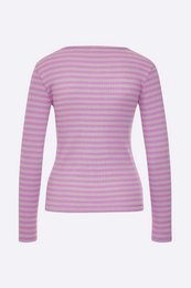 Tammo longsleeve in light purple / purple striped ribbed jersey for women