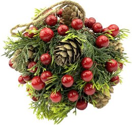 Christmas piece closed Christmas wreath | ø 13 cm | Christmas ball for wall or door mounting | Red