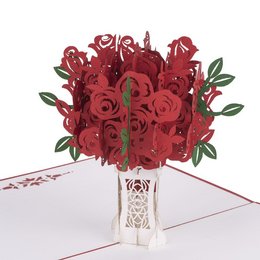 Rose Buket Pop Up kort