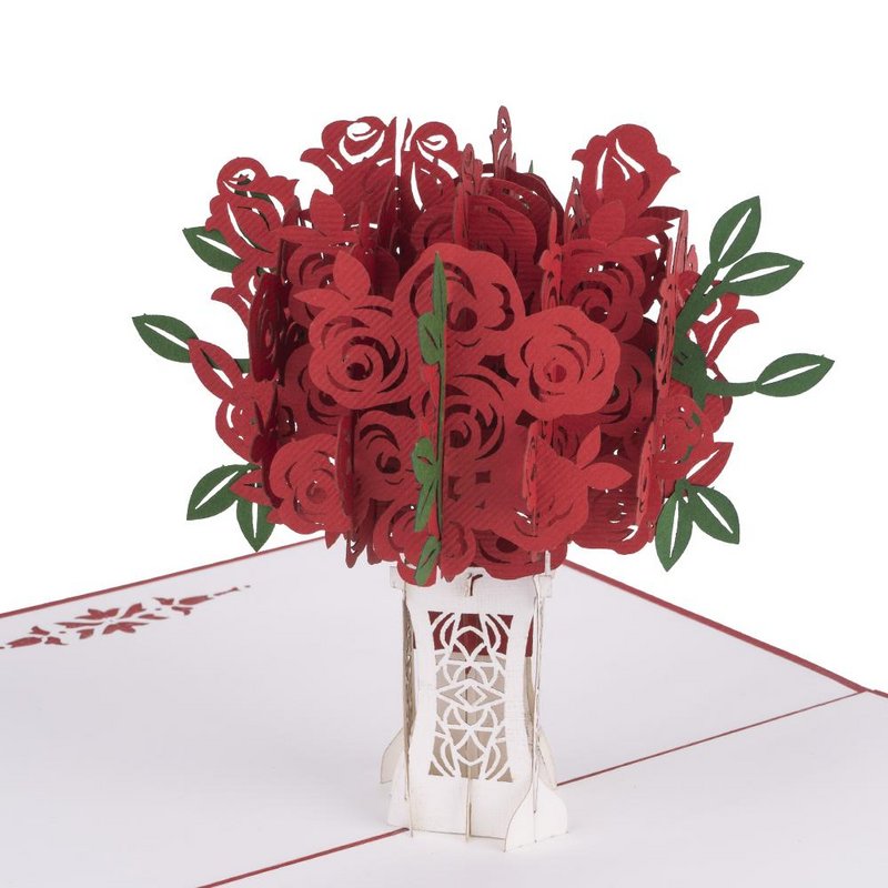 Carte pop-up Bouquet de roses