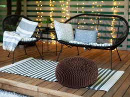 Pouf outdoor ø55cm Sitzpouf Terrasse Pool Garten