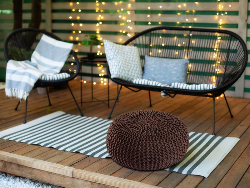Pouf outdoor ø55cm Sitzpouf Terrasse Pool Garten