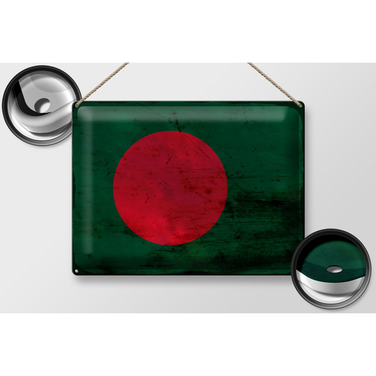 Tin Sign Flag Bangladesh 40x30cm Bangladesh Rust