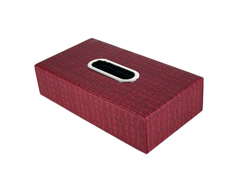 Scatola da asciugamano takerk in pelle sintetica kroko vino rosso estetico