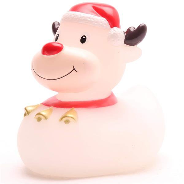 Bathing Duck rendier wit - rubberen eend