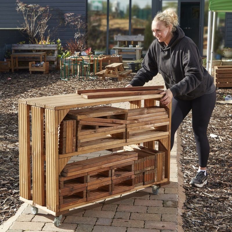 Cozy building blocks trolley - 25 Deckciting blocks for outdoor play